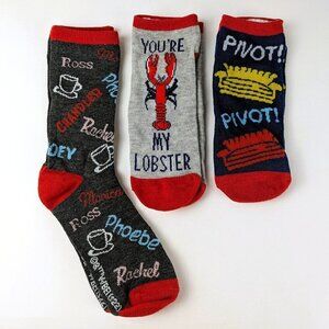 NEW Friends Red/Gray/Navy Women's Sock Set - 3 Pairs